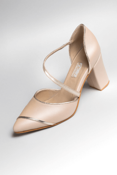 STILETTO PERLADO NUDE/DORADO